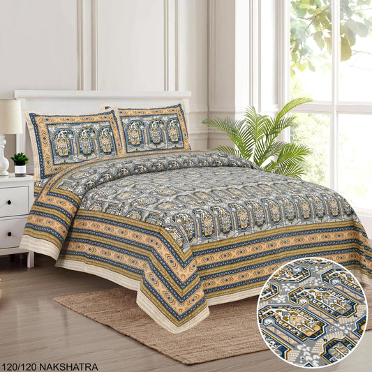 Cotton Viscose King Size Bedsheet with Pillow Covers (120×120 Inches)