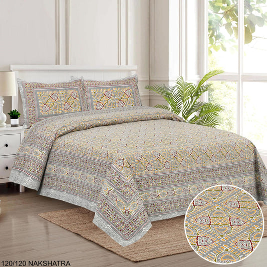 Cotton Viscose King Size Bedsheet with Pillow Covers (120×120 Inches)