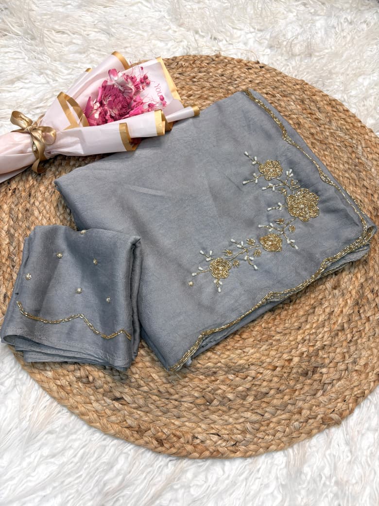 Crush Rangoli Saree with 3 Butta Work Design