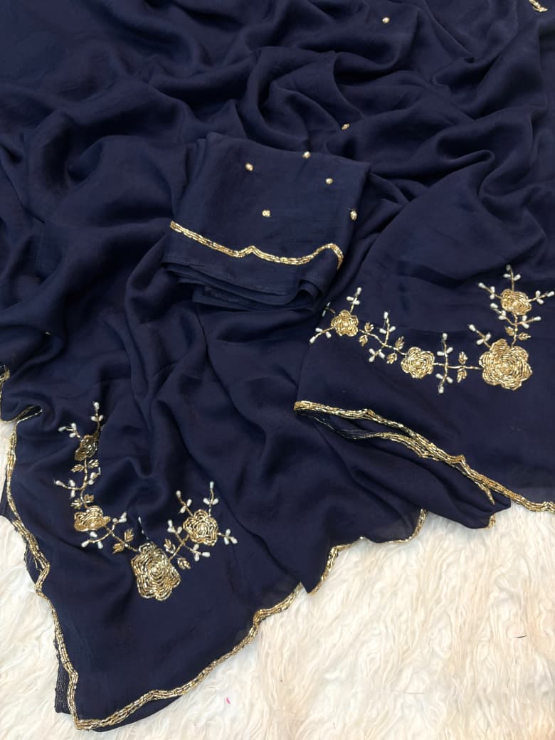 Crush Rangoli Saree with 3 Butta Work Design