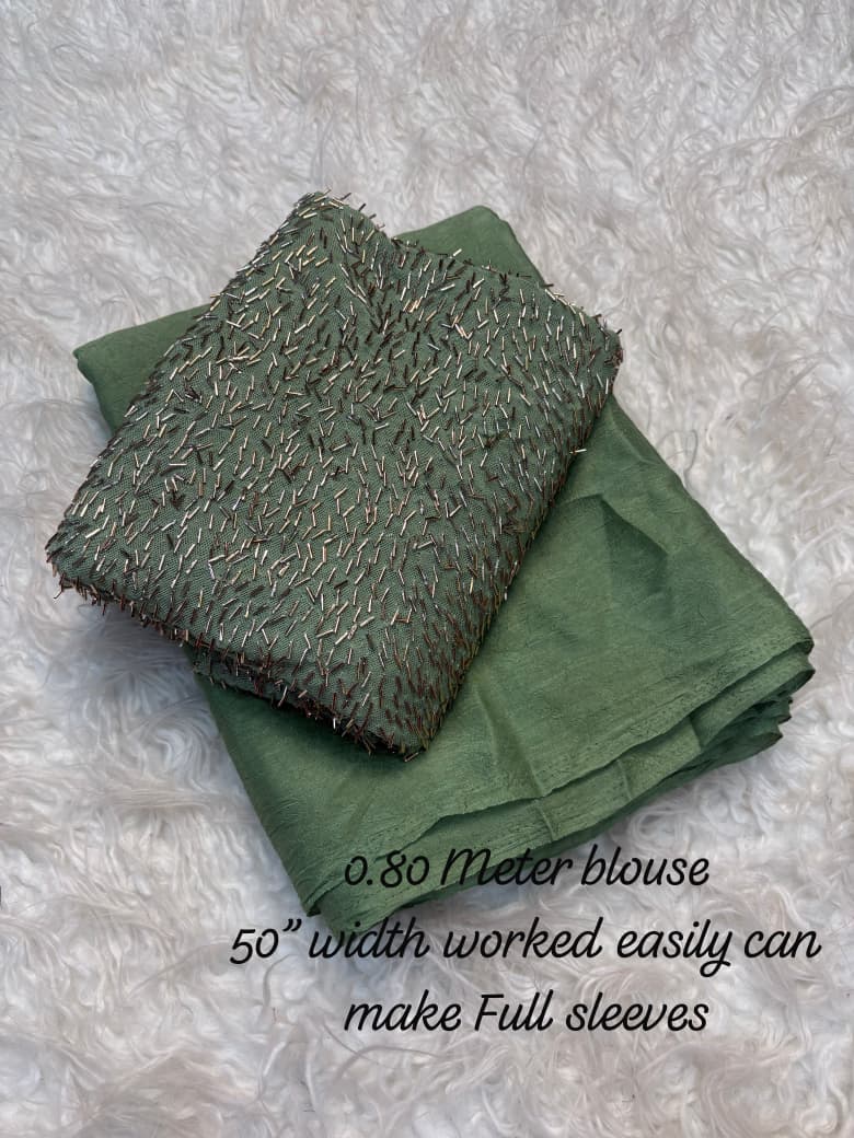 Crush Rangoli Saree with Designer Latkan Blouse
