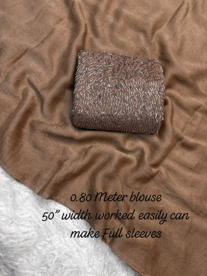 Crush Rangoli Saree with Designer Latkan Blouse