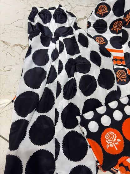 Digital Polka Dot Printed Farshi Salwar Suit Set with Dupatta