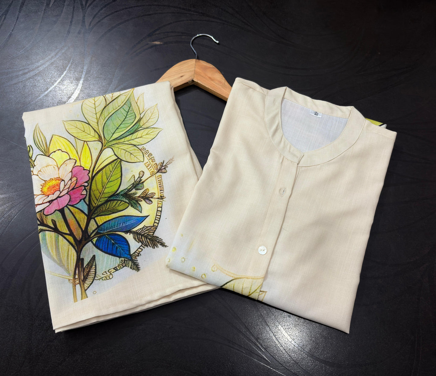 Digital Print Cotton Lilan Cord Set for Women