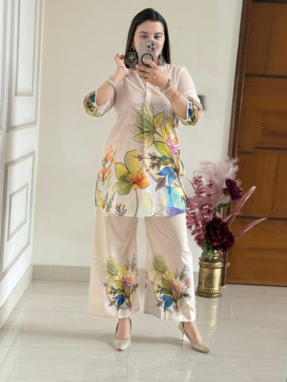 Digital Print Cotton Lilan Cord Set for Women