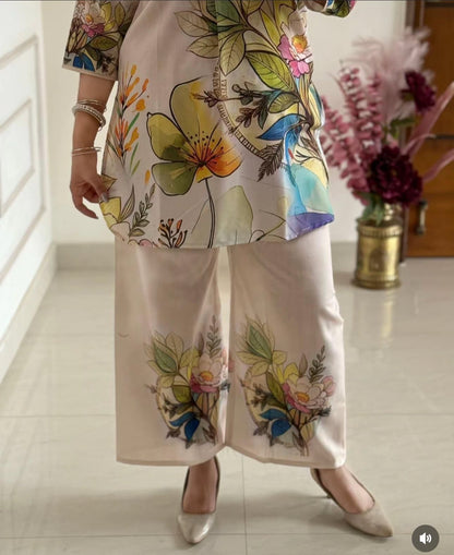 Digital Print Cotton Lilan Cord Set for Women