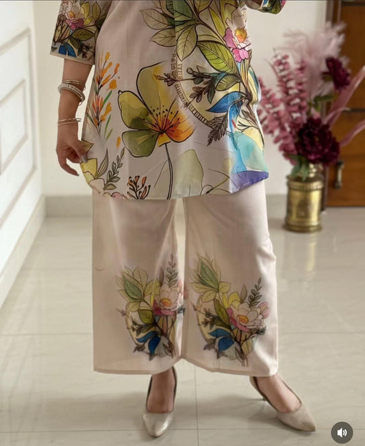 Digital Print Cotton Lilan Cord Set for Women