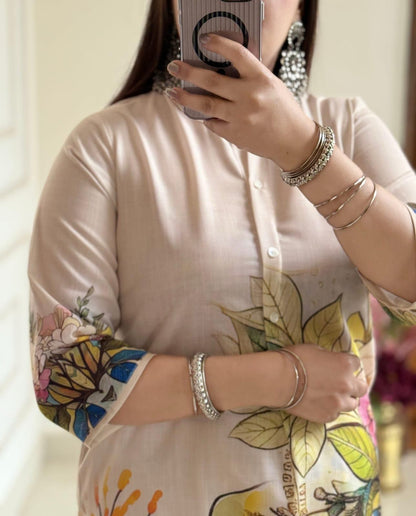 Digital Print Cotton Lilan Cord Set for Women