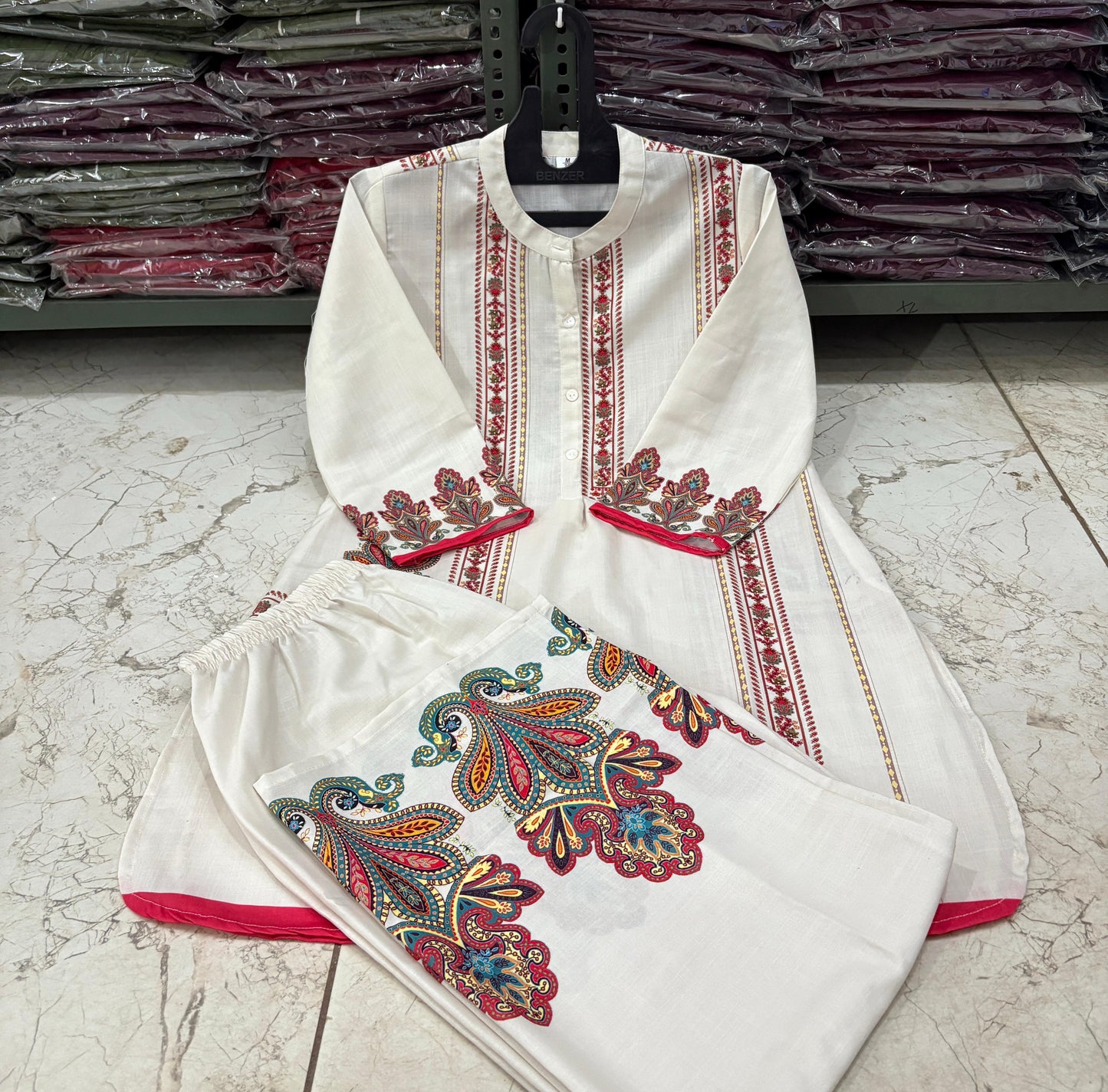 Digital Print Cotton Lilan Cord Set for Women