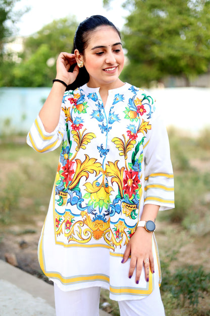 Digital Print Cotton Lilan Cord Set for Women