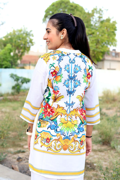 Digital Print Cotton Lilan Cord Set for Women