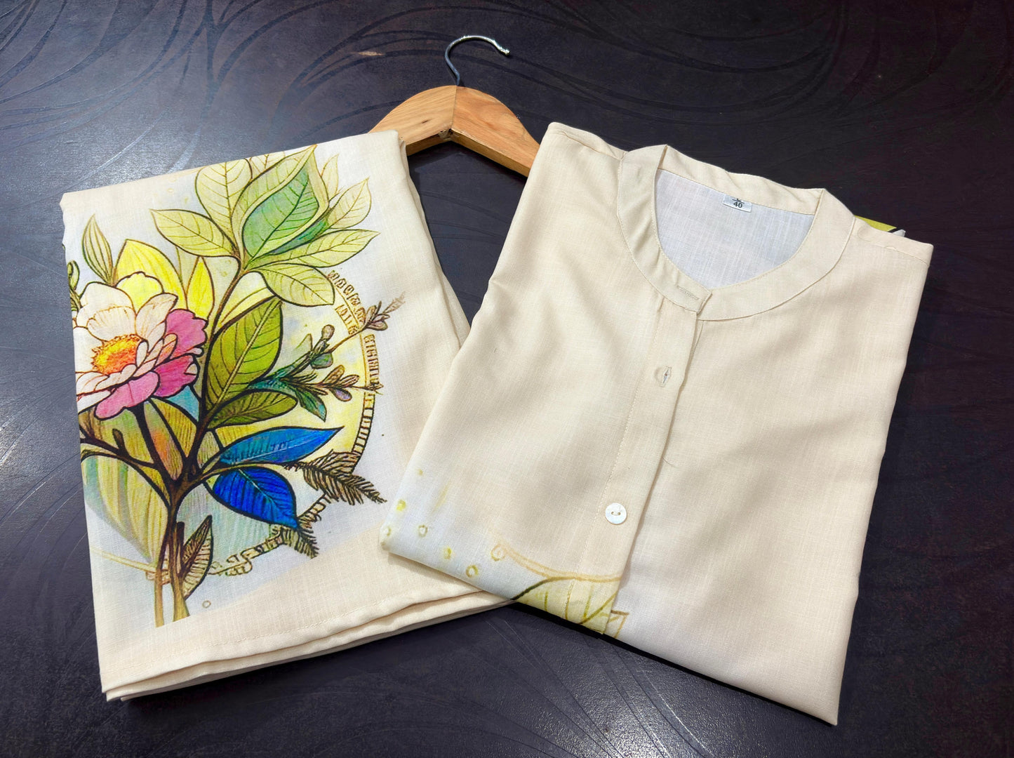 Digital Print Cotton Lilan Cord Set for Women