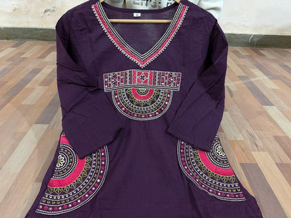 Embroidered Cotton 60x60 Kurti Pant Dupatta Suit Set