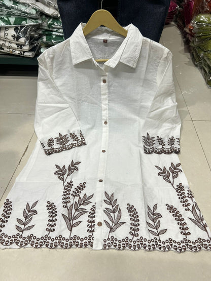 Embroidered Cotton Co-Ord Set with Side Pocket Pant