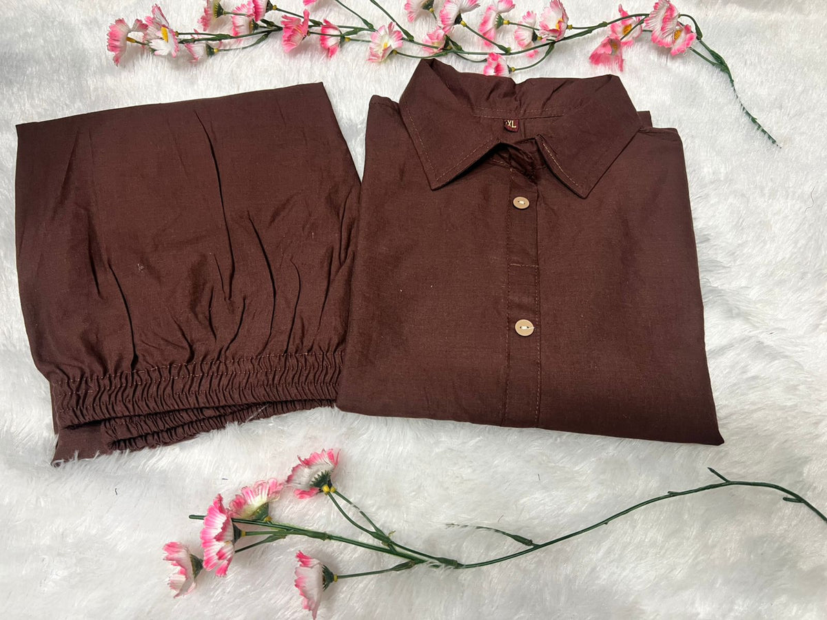 Embroidered Cotton Co-Ord Set with Side Pocket Pant