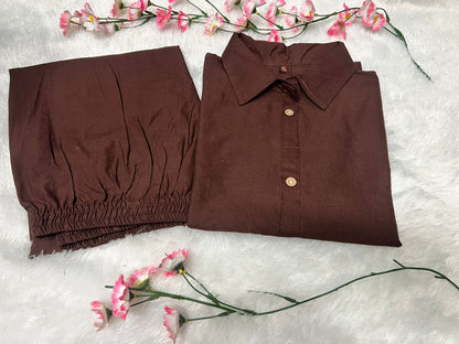 Embroidered Cotton Co-Ord Set with Side Pocket Pant