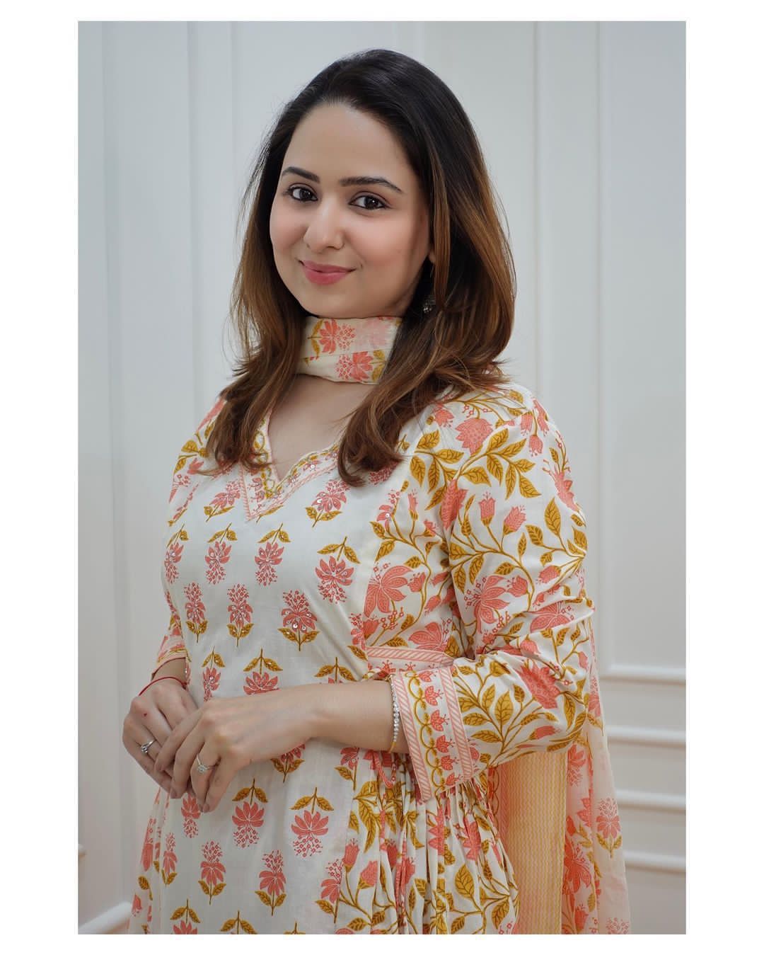 Floral Afghani Cotton Suit Set with Dupatta & Tassel Detailing