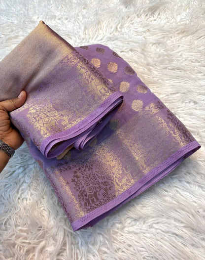 Georgette Saree with Jacquard Zari & Rich Pallu