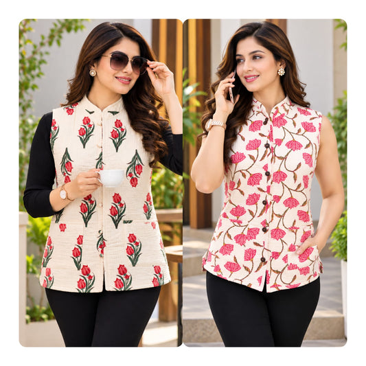 Jaipuri Quilted Reversible Cotton Jacket