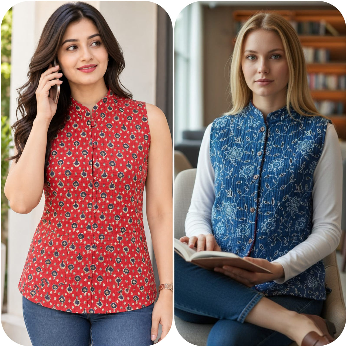 Jaipuri Quilted Reversible Cotton Jacket