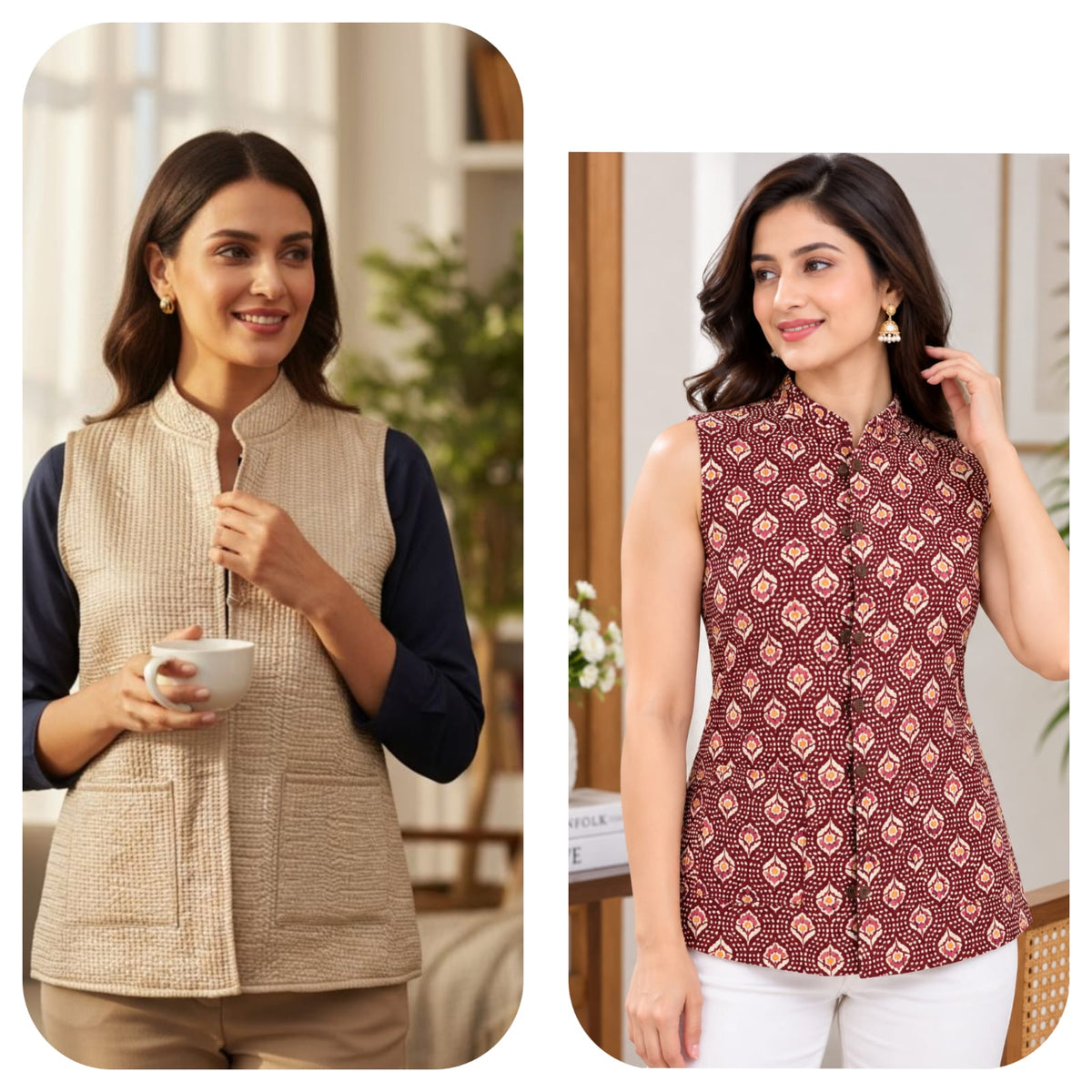 Jaipuri Quilted Reversible Cotton Jacket