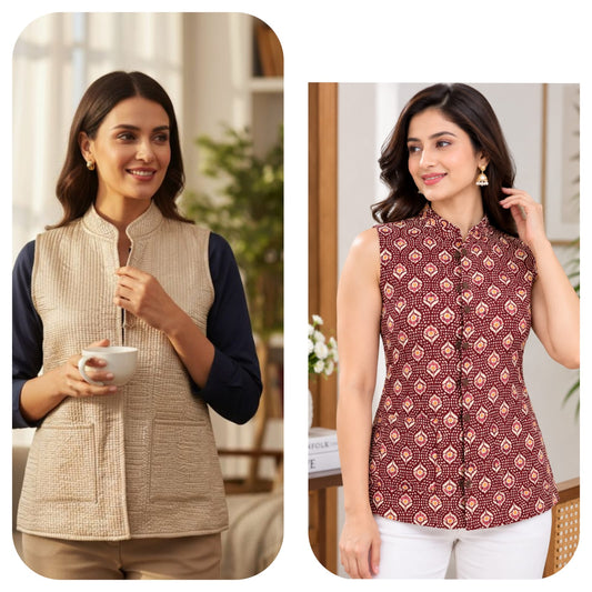 Jaipuri Quilted Reversible Cotton Jacket