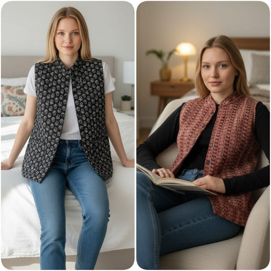 Jaipuri Quilted Reversible Cotton Jacket