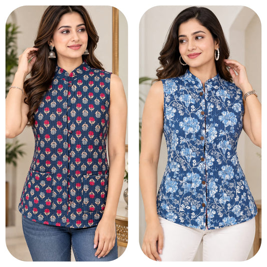 Jaipuri Quilted Reversible Cotton Jacket