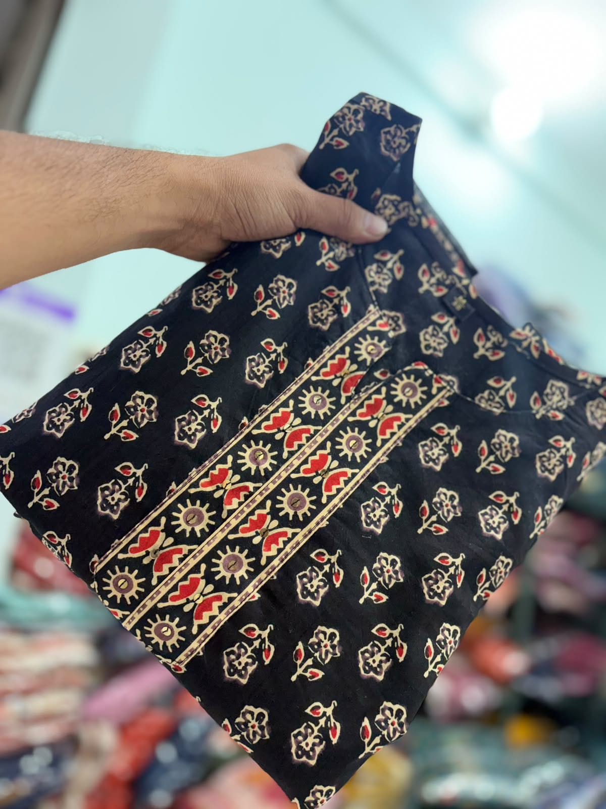 Jaipuri Print Cotton Gopi Dress Set with Skirt, Kurti & Malmal Dupatta