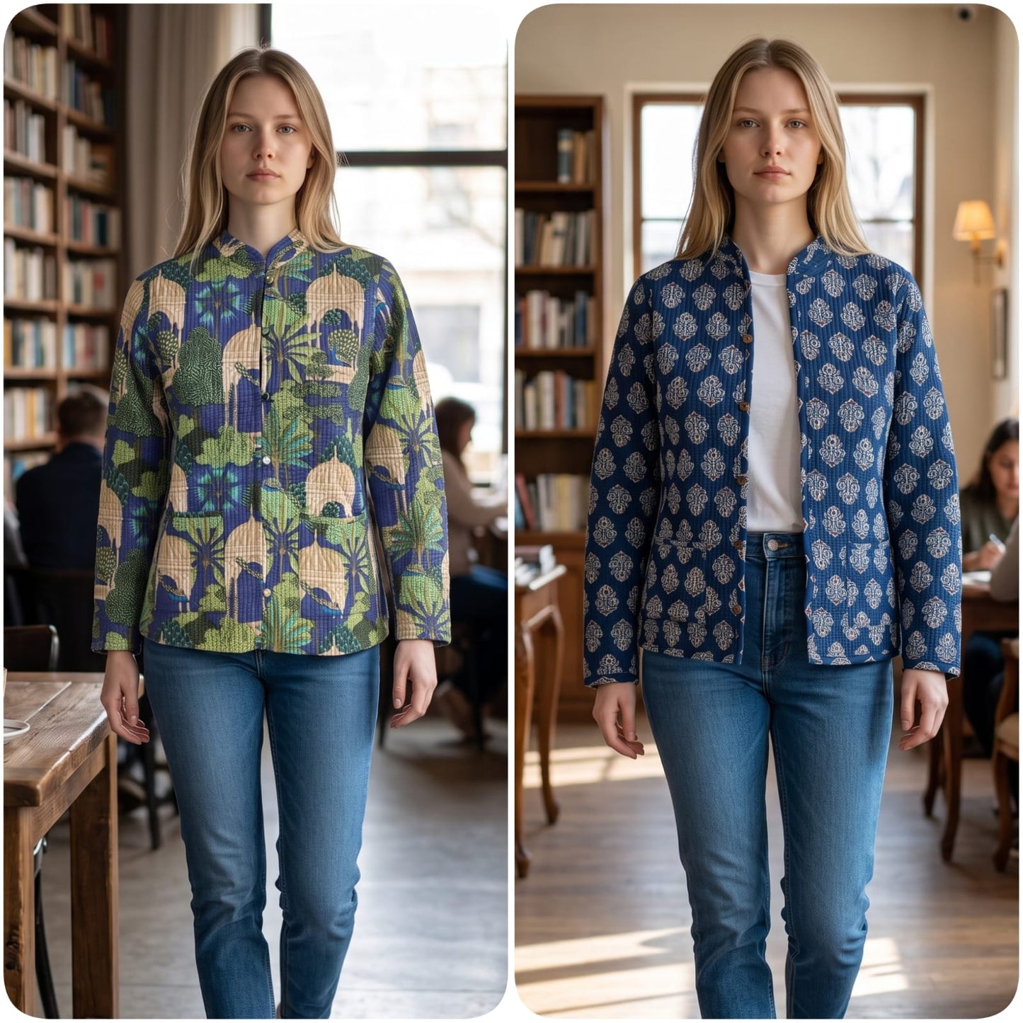 Jaipuri Quilted Reversible Cotton Jacket – 28 Inch