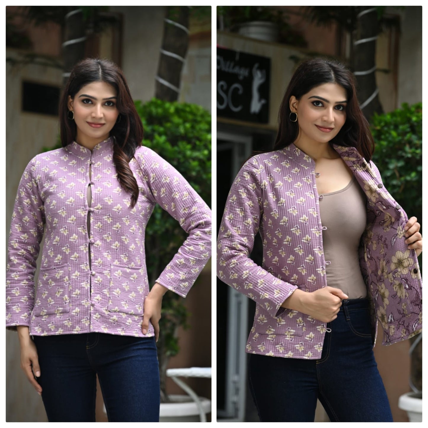 Jaipuri Quilted Reversible Cotton Jacket – 28 Inch