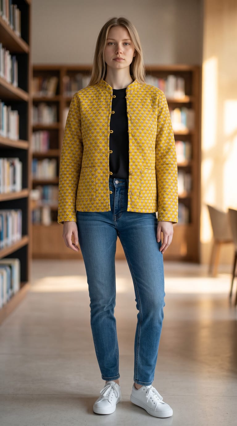 Jaipuri Quilted Reversible Cotton Jacket – 28 Inch