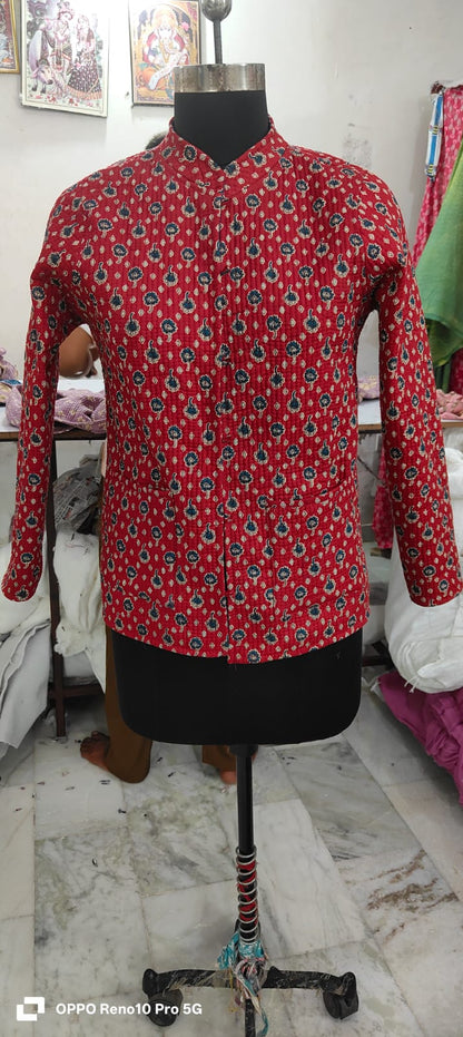 Jaipuri Quilted Reversible Cotton Jacket – 28 Inch