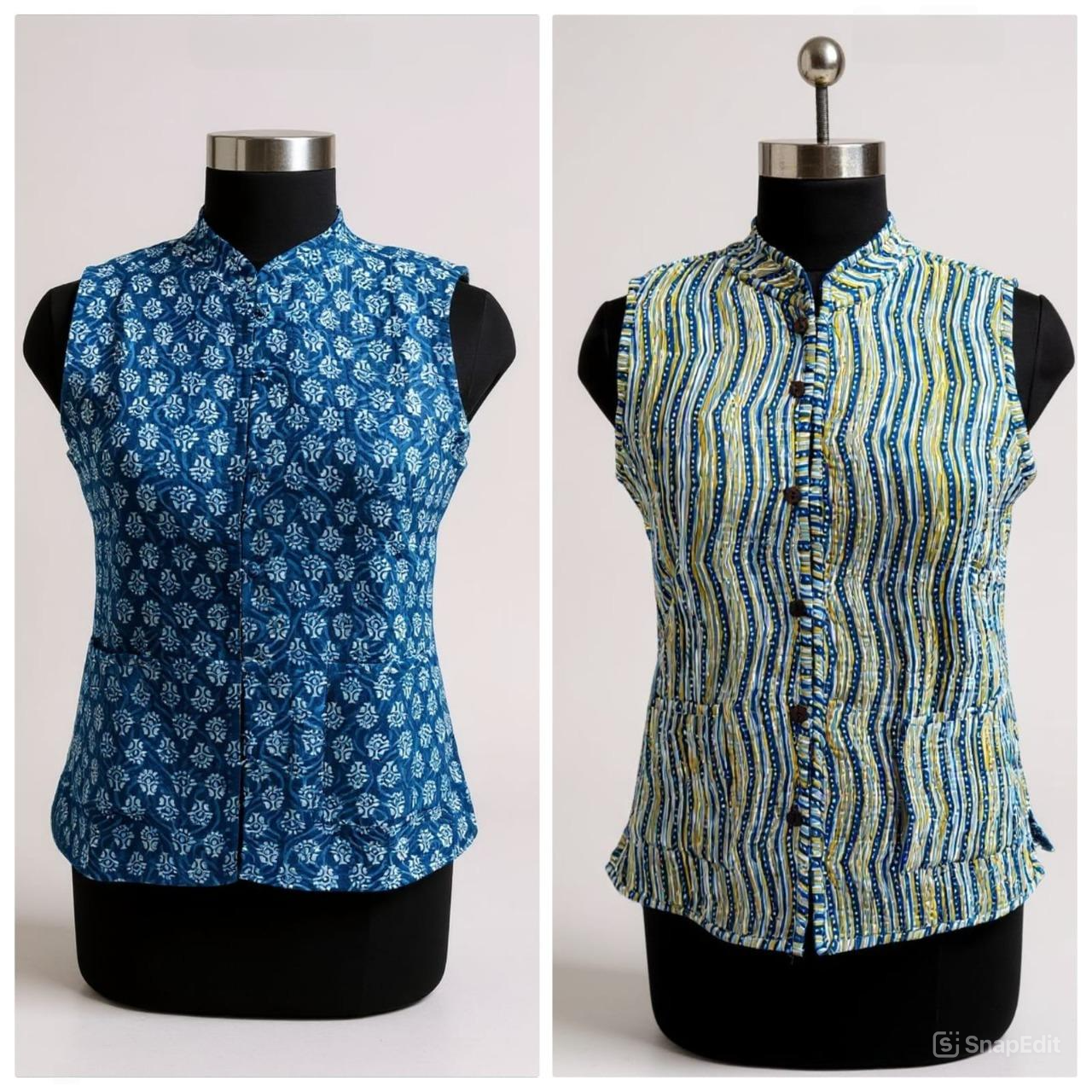 Jaipuri Quilted Reversible Cotton Jacket with Kapas Filling