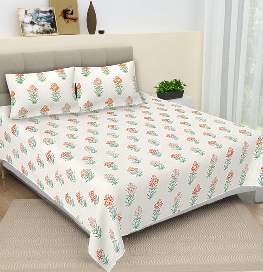 Jumbo 108x108 Cotton Autoloom Bedsheet with 2 Pillow Covers
