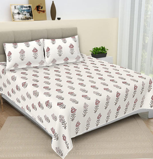 Jumbo 108x108 Cotton Autoloom Bedsheet with 2 Pillow Covers