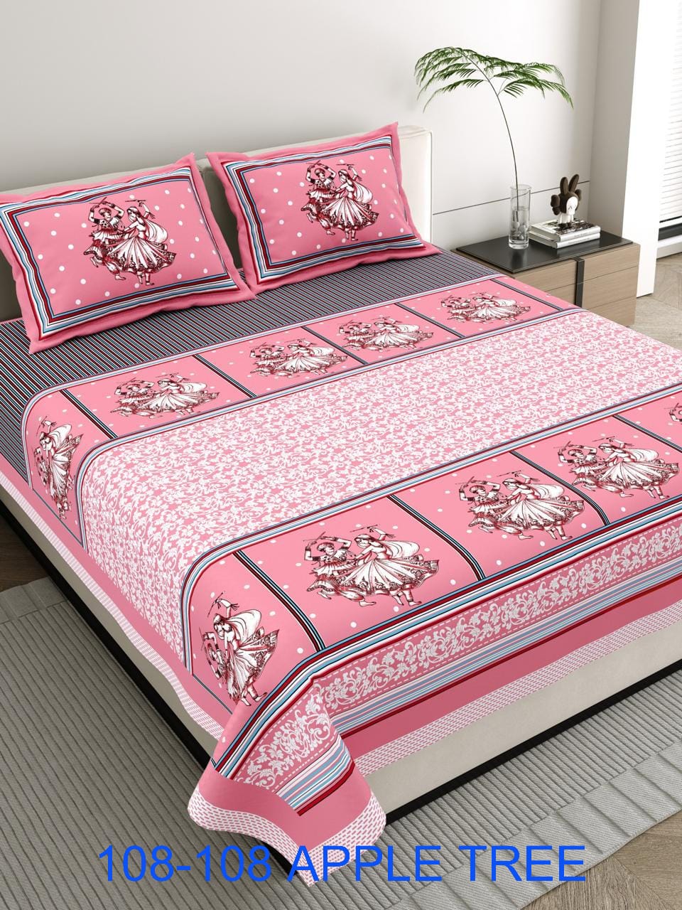 Jumbo Cotton Bedsheet 108×108 with 2 Pillow Covers