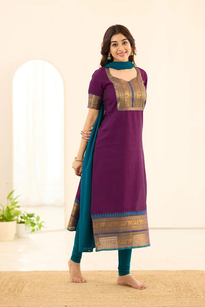 Kanchi Cotton Kurta with Georgette Dupatta – 2 Piece Set