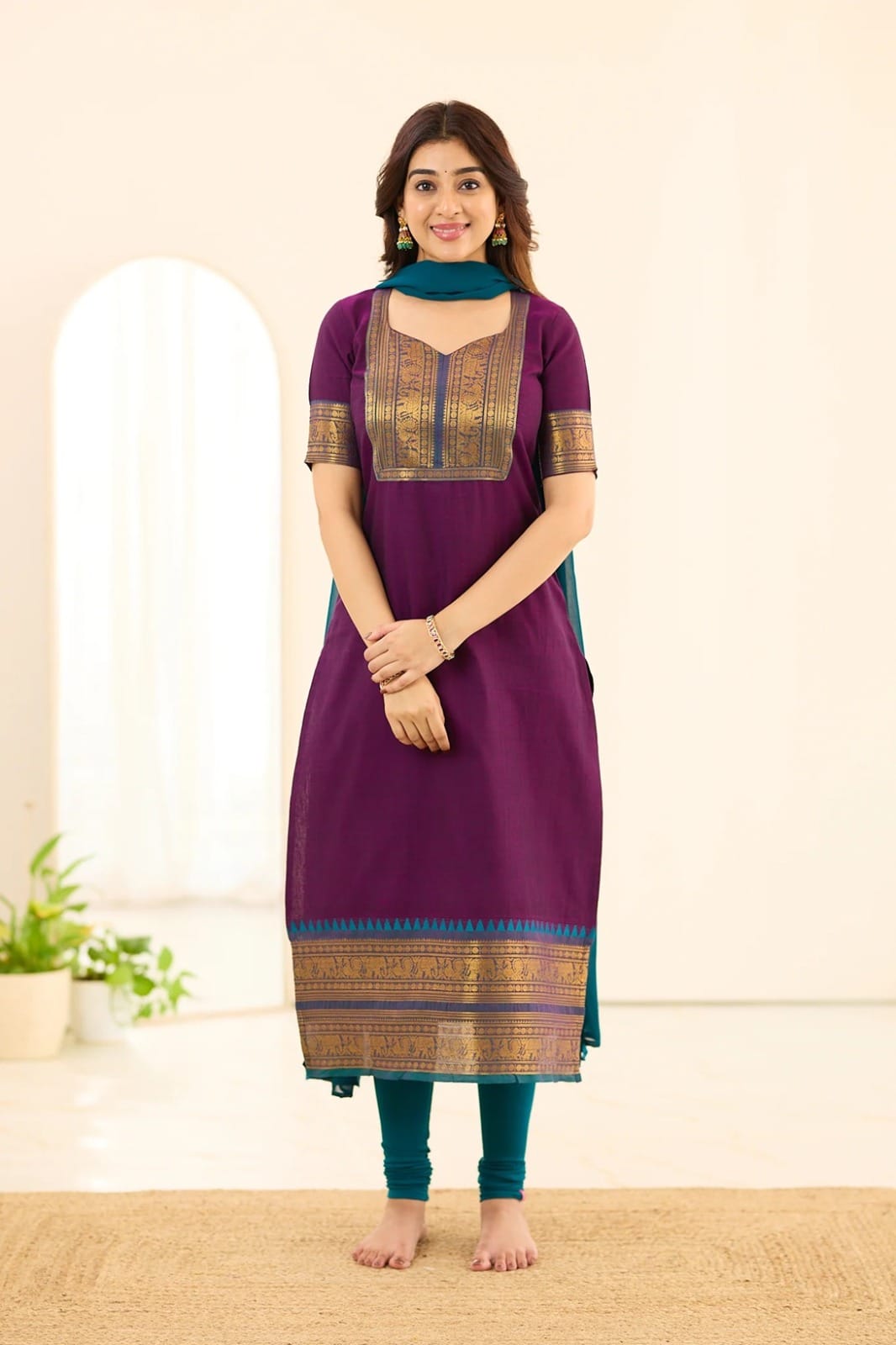 Kanchi Cotton Kurta with Georgette Dupatta – 2 Piece Set