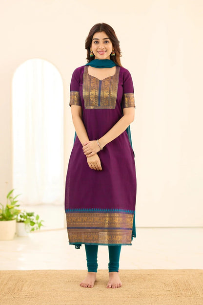 Kanchi Cotton Kurta with Georgette Dupatta – 2 Piece Set