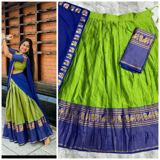 Kanchi Cotton Silk Lehenga Choli with Zari Weaving & Georgette Dupatta