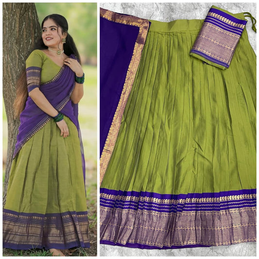 Kanchi Cotton Silk Lehenga Choli with Zari Weaving & Georgette Dupatta