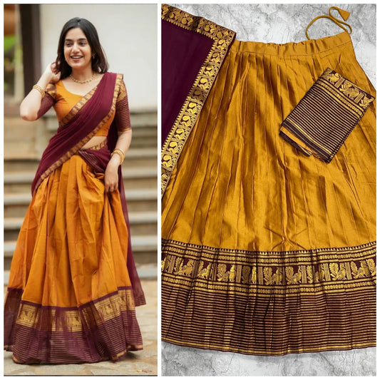 Kanchi Cotton Silk Lehenga Choli with Zari Weaving & Georgette Dupatta
