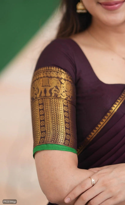 Kanchi Cotton Zari Woven Lehenga Choli with Georgette Dupatta