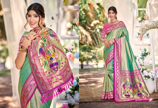 Kanjivaram Silk Saree with Kanjivaram Silk Blouse Piece