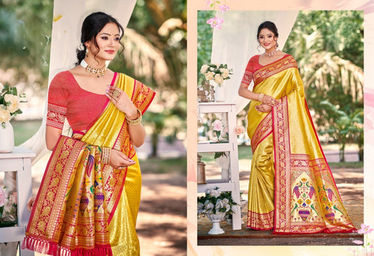 Kanjivaram Silk Saree with Kanjivaram Silk Blouse Piece