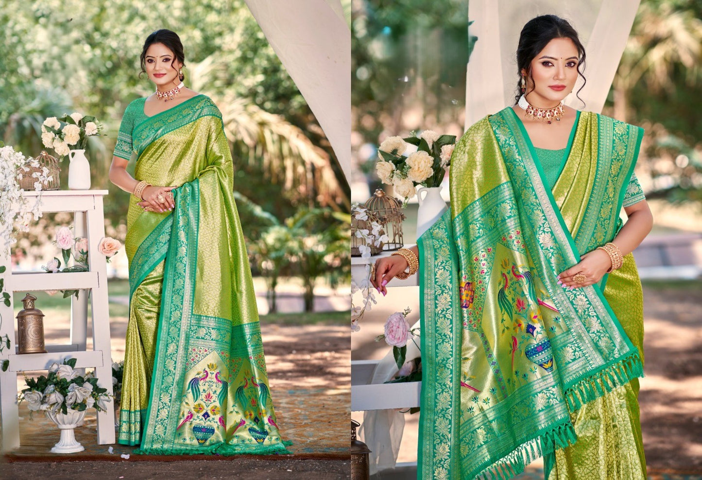 Kanjivaram Silk Saree with Kanjivaram Silk Blouse Piece
