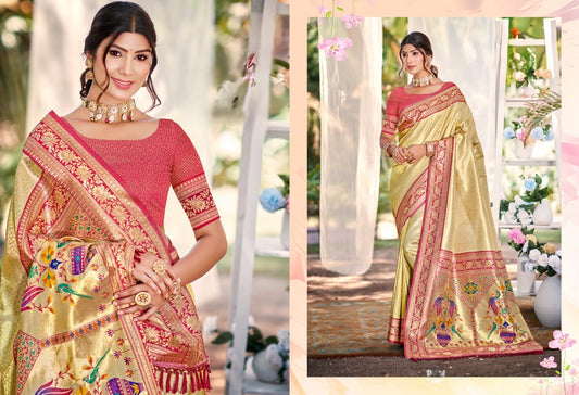 Kanjivaram Silk Saree with Kanjivaram Silk Blouse Piece