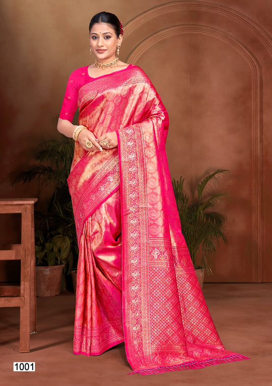 Kanjivaram Silk Saree with Matching Blouse Piece