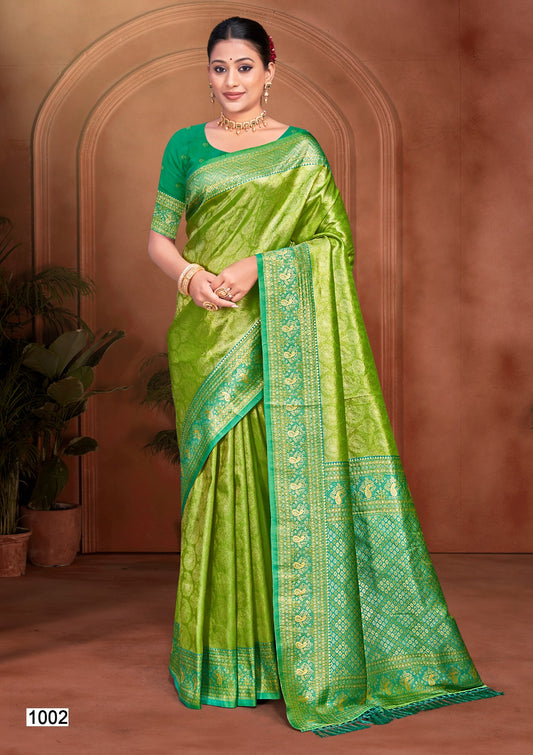 Kanjivaram Silk Saree with Matching Blouse Piece